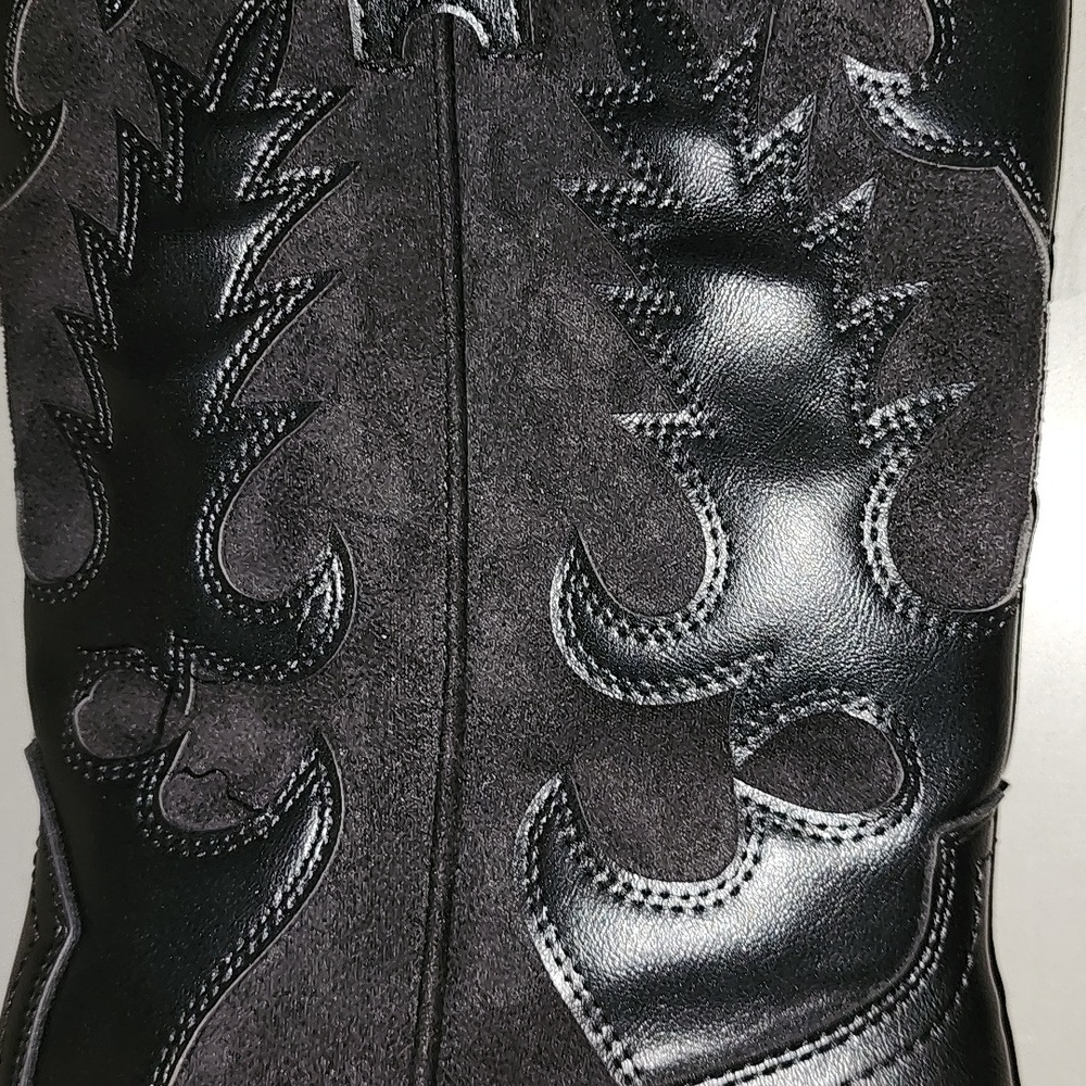 Zara Brand New Black Western Faux Leather Boots - Picture 7 of 11